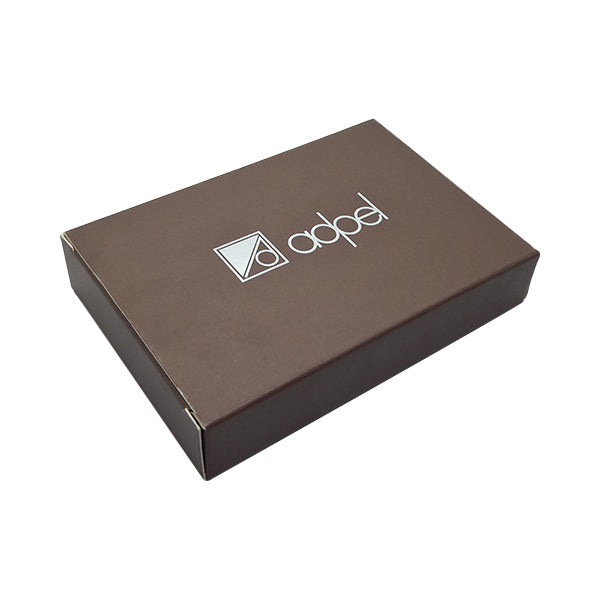 Genuine Leather Flip-Up Business Card Holder - Brown | MIRELLE