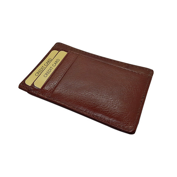 Genuine Leather Pocket Jotter & Card Holder - Brown | MIRELLE