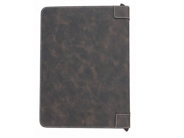 A4 Genuine Leather Mottled Zip-Around Folder – Brown | MIRELLE