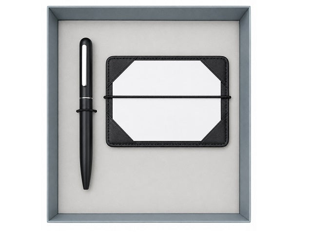 Genuine Leather Jiffy Jotter & Pen Gift Set - Black | MIRELLE