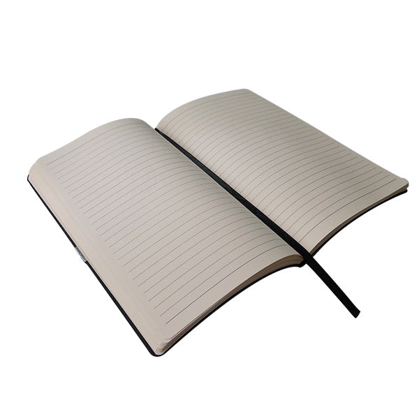 A5 Vegan Leather Notebook with Elastic - Black | Mirelle