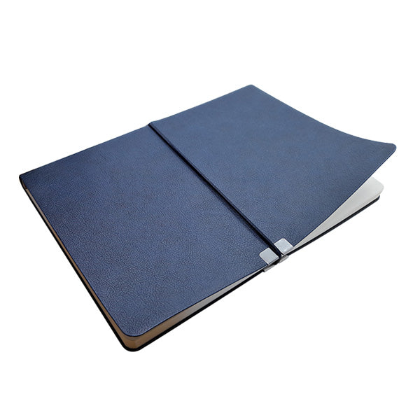 A5 Vegan Leather Flexi Notebook with Elastic - Blue | MIRELLE
