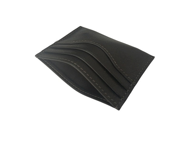 Vegan Leather RFID Flat Card Holder - Black | MIRELLE
