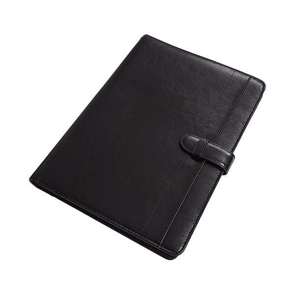 A4 Adpel Leather Folder with Tab Closure - Black - MIRELLE Leather and Lifestyle