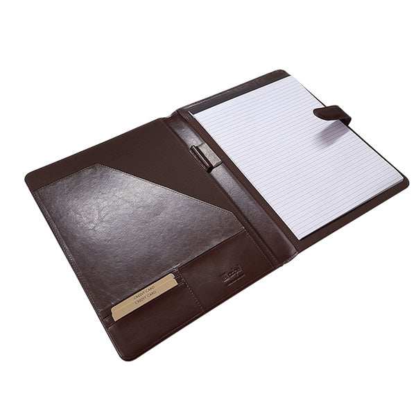 A4 Adpel Leather Folder with Tab Closure - Brown - MIRELLE Leather and Lifestyle