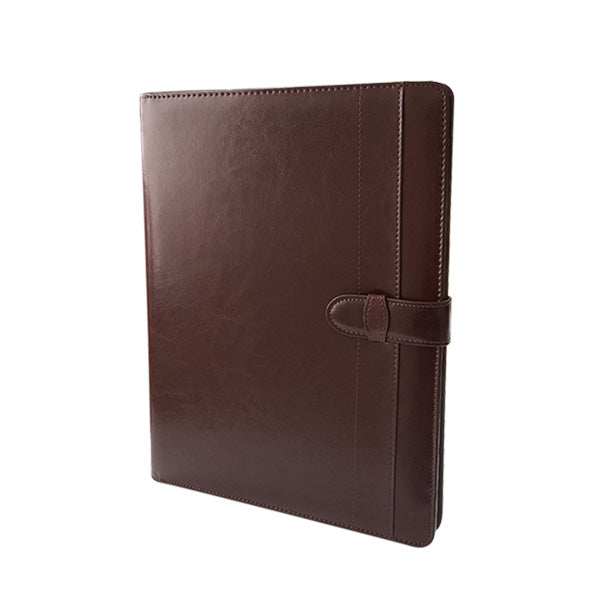 A4 Adpel Leather Folder with Tab Closure - Brown - MIRELLE Leather and Lifestyle
