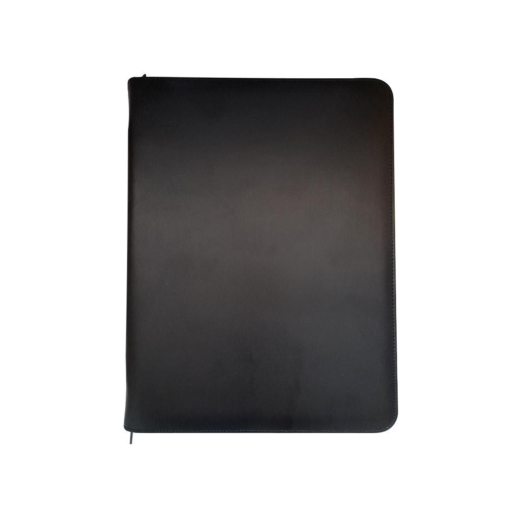 A4 Genuine Leather Executive Zipped Folio Folder with Zipped Inside Pocket - Black | MIRELLE ZA Folder Mirelle Leather and Lifestyle