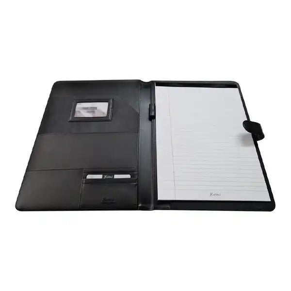 A4 Tuscan Genuine Leather Folder with Tab Closure - Black | MIRELLE - MIRELLE Leather and Lifestyle