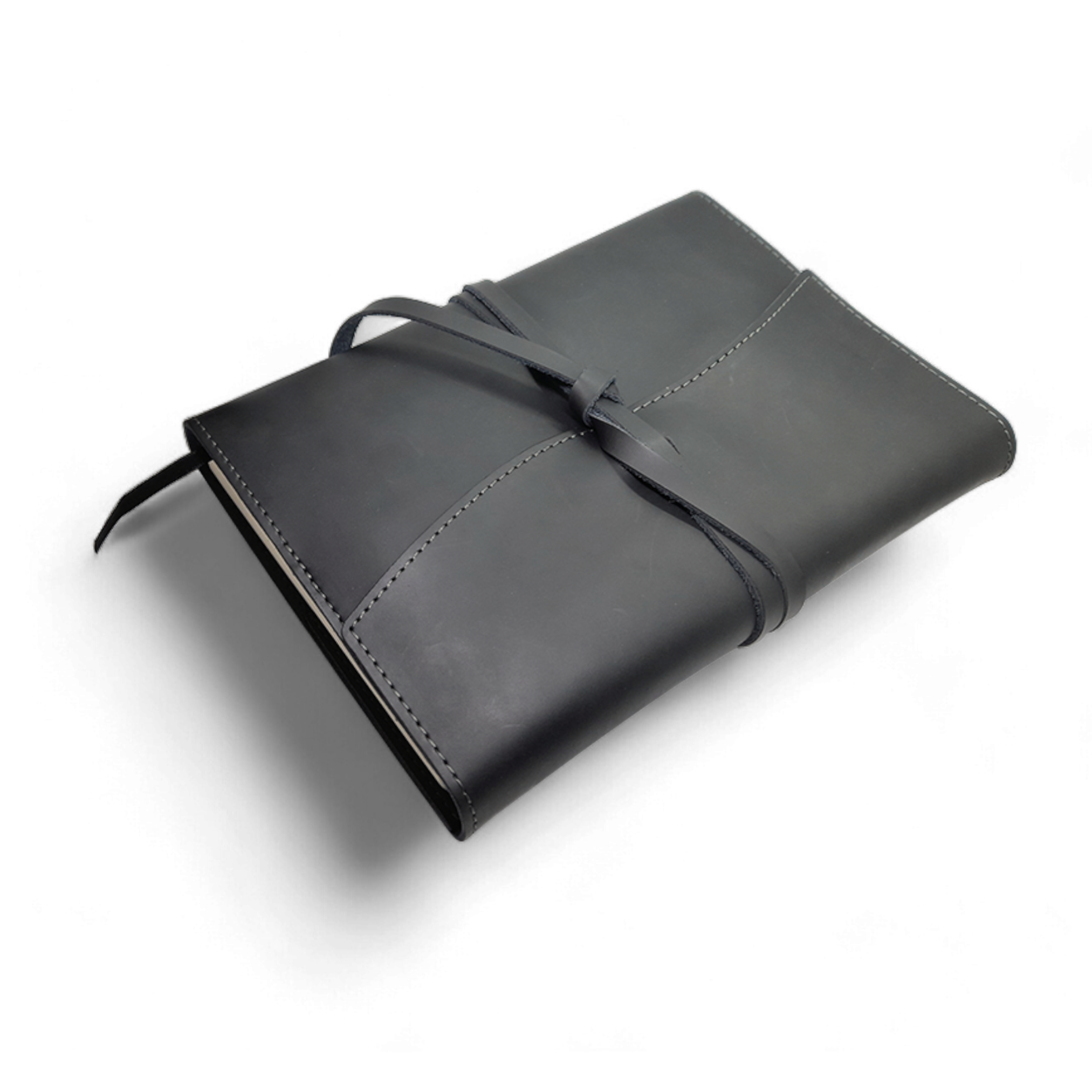 A5 Genuine Leather Trifold Slip On Notebook Cover and Notebook ZA Folder Mirelle Leather and Lifestyle