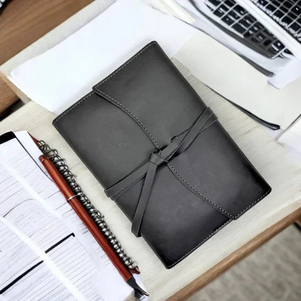 a5-genuine-leather-trifold-slip-on-notebook-cover-and-notebook-black-or-mirelle-south-africa-mirelle-leather-and-lifestyle-3 - South Africa - Mirelle Leather and Lifestyle