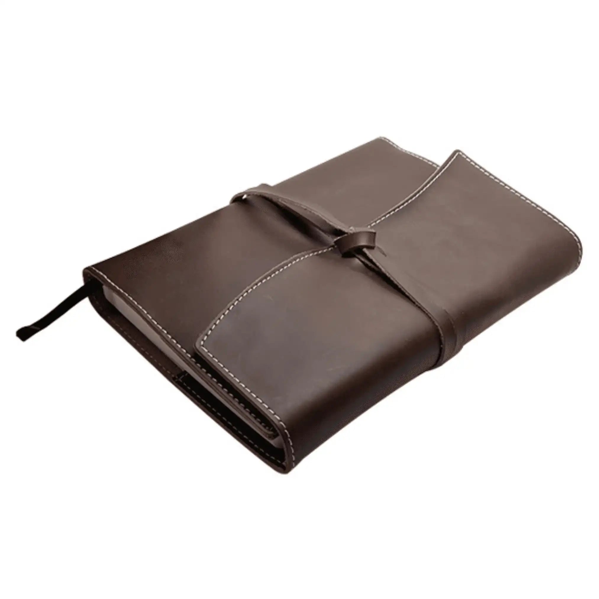 A5 Genuine Leather Trifold Slip On Notebook Cover and Notebook - MIRELLE Leather and Lifestyle