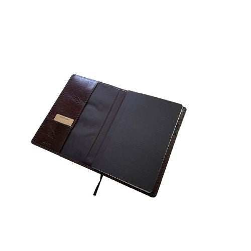 A5 Leather Slip on Notebook Cover with Notebook - Brown - MIRELLE Leather and Lifestyle