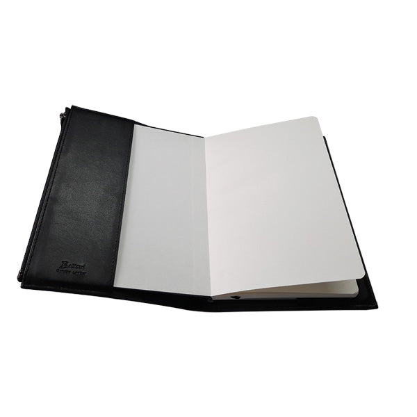 A5 Notebook Leather Slip On Cover - with Notebook - Black ZA A5 Notebook Cover Mirelle Leather and Lifestyle