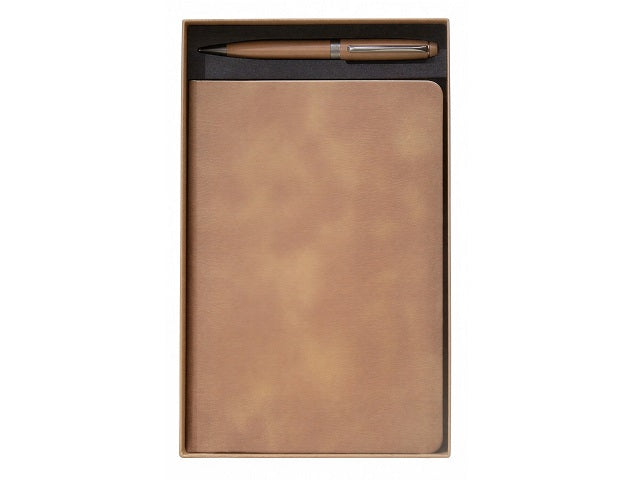 A5 Vegan Leather Espresso Notebook & Metal Ballpen Set | MIRELLE