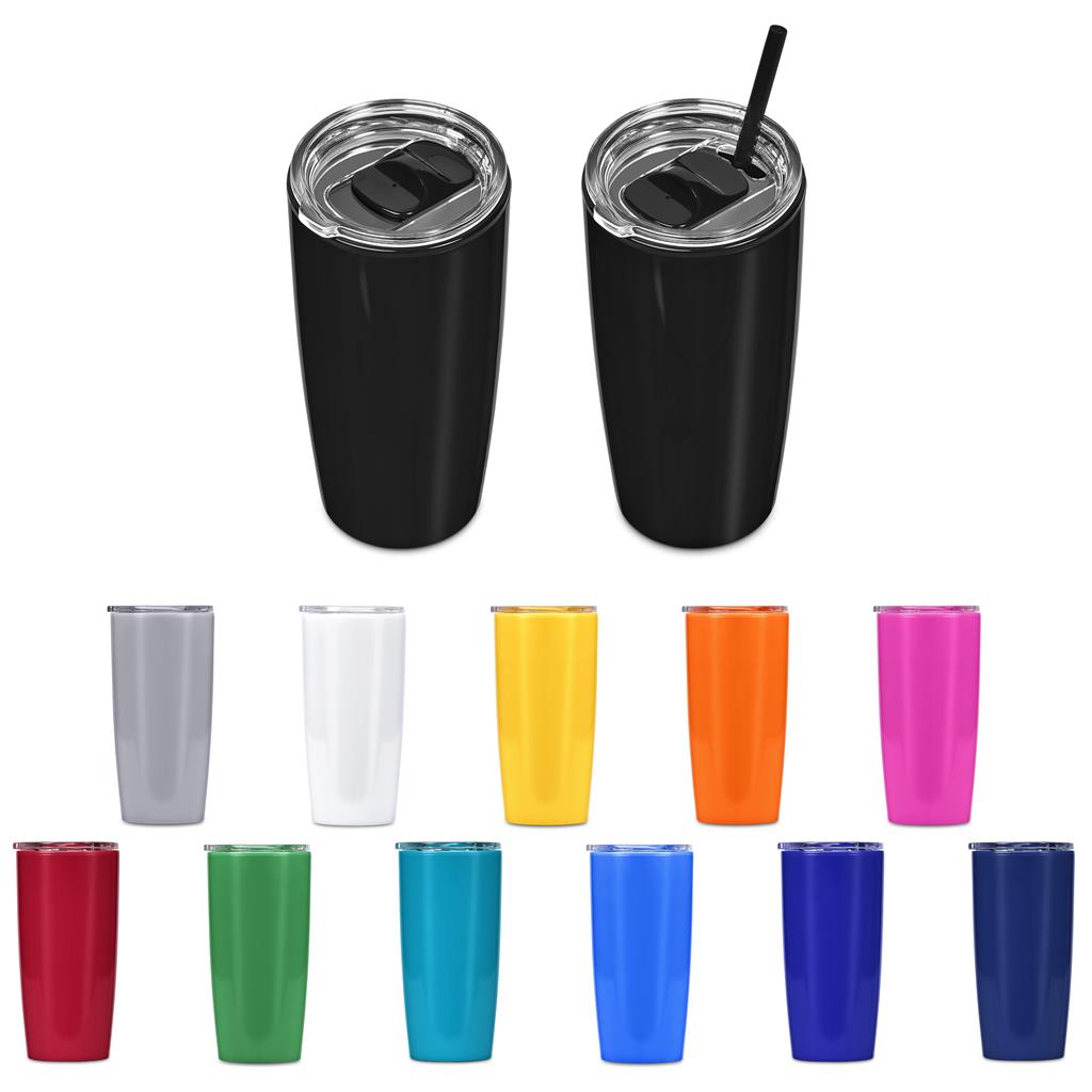 Altitude Daytona Plastic 2-in-1 Double-Wall Tumbler & Straw - 600ml Mirelle Leather and Lifestyle