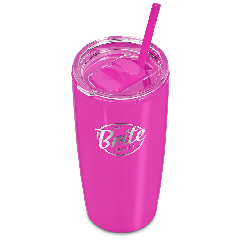 Altitude Daytona Plastic 2-in-1 Double-Wall Tumbler & Straw - 600ml Mirelle Leather and Lifestyle