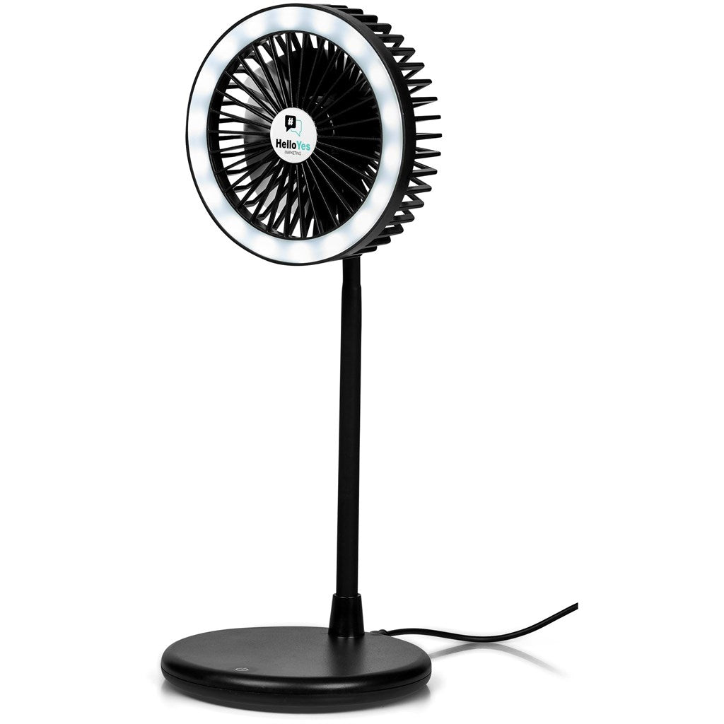 Altitude Light Breeze LED Ring Light Desk Fan Mirelle Leather and Lifestyle