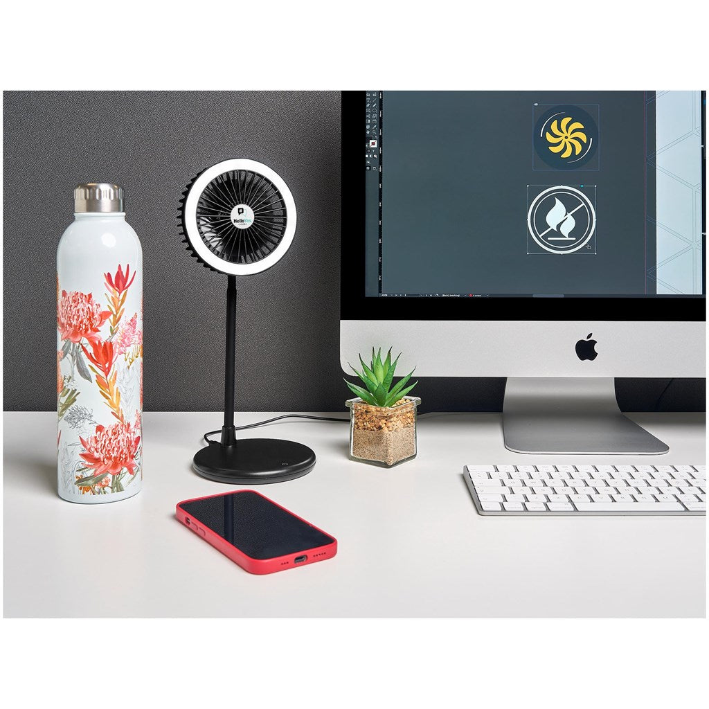 Altitude Light Breeze LED Ring Light Desk Fan Mirelle Leather and Lifestyle