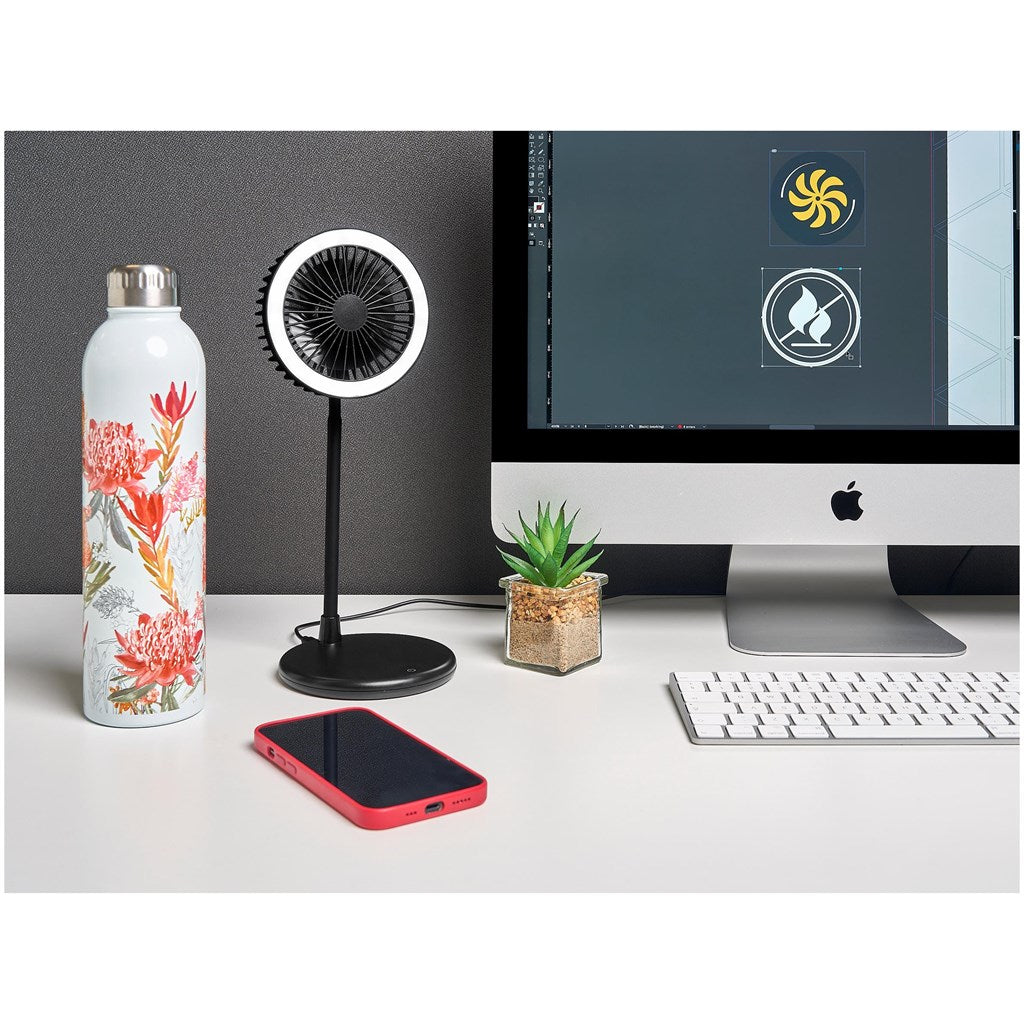Altitude Light Breeze LED Ring Light Desk Fan Mirelle Leather and Lifestyle