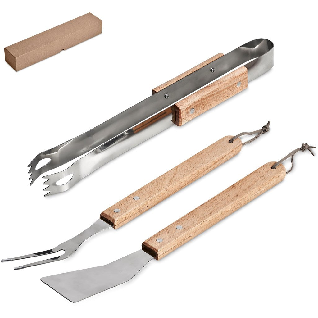 Altitude Palma Bamboo 3-Piece Braai Set Mirelle Leather and Lifestyle