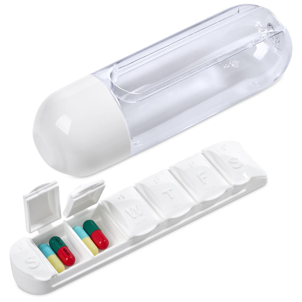 Altitude Vita-Stream Pill Box Plastic Water Bottle - 600ml Mirelle Leather and Lifestyle