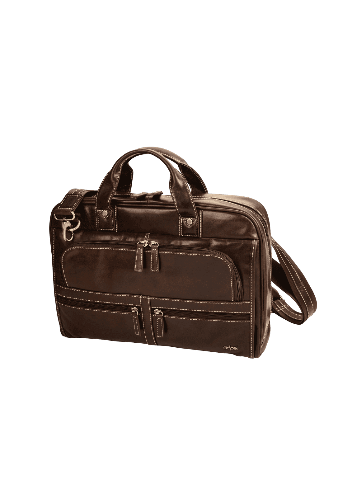 Capri Genuine Leather Computer Laptop Bag - Brown