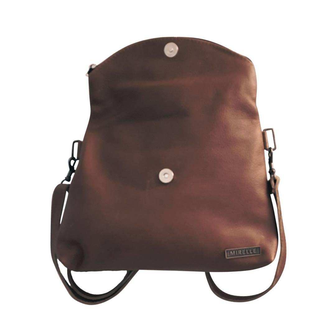 Genuine Leather 3-Way Convertible Backpack | Messenger Handbag - MIRELLE - MIRELLE Leather and Lifestyle