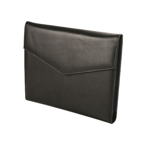 Genuine Leather A4 Stanford Tri-Fold Folder with Notepad - Black | MIRELLE ZA Folder Mirelle Leather and Lifestyle