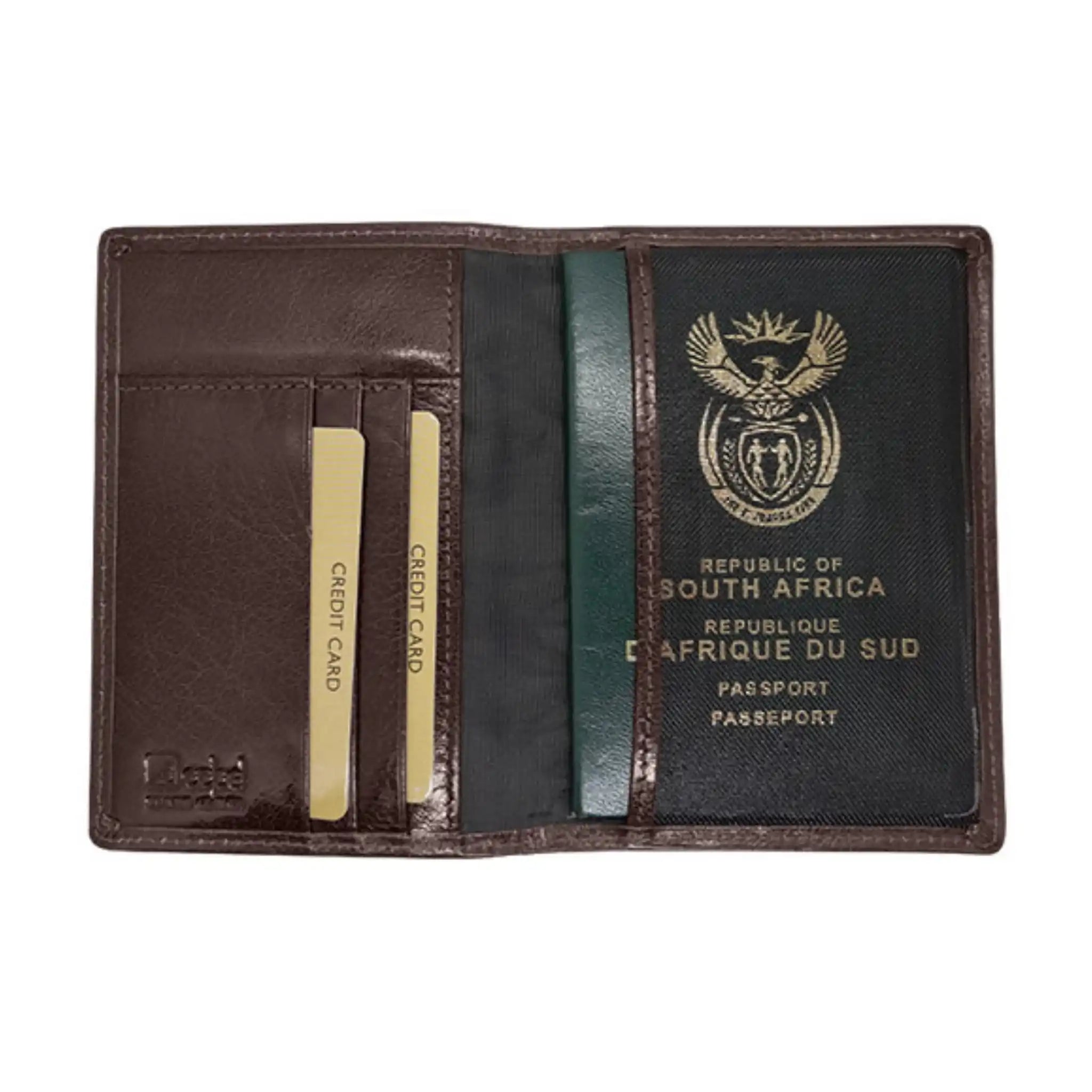 Genuine Leather Passport Holder with Card Slots - Brown | MIRELLE - South Africa - Mirelle Leather and Lifestyle