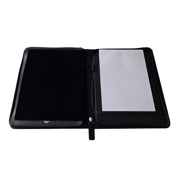 iPad Genuine Leather Zip Around Folder - Black ZA Folder Mirelle Leather and Lifestyle