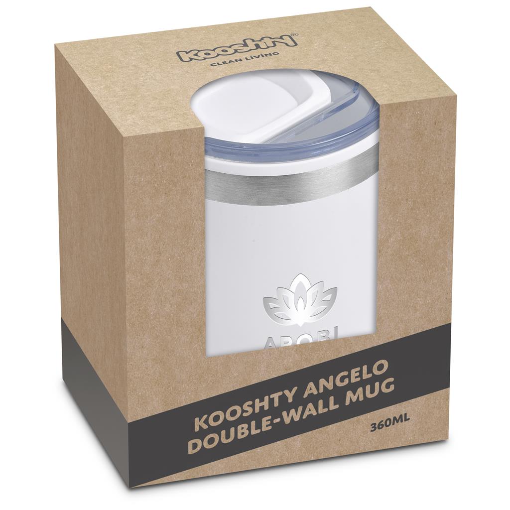 Kooshty Angelo Stainless Steel & Plastic Double-Wall Mug – 360ml ZA Travel Mugs and Tumblers,Drinkware Mirelle Leather and Lifestyle