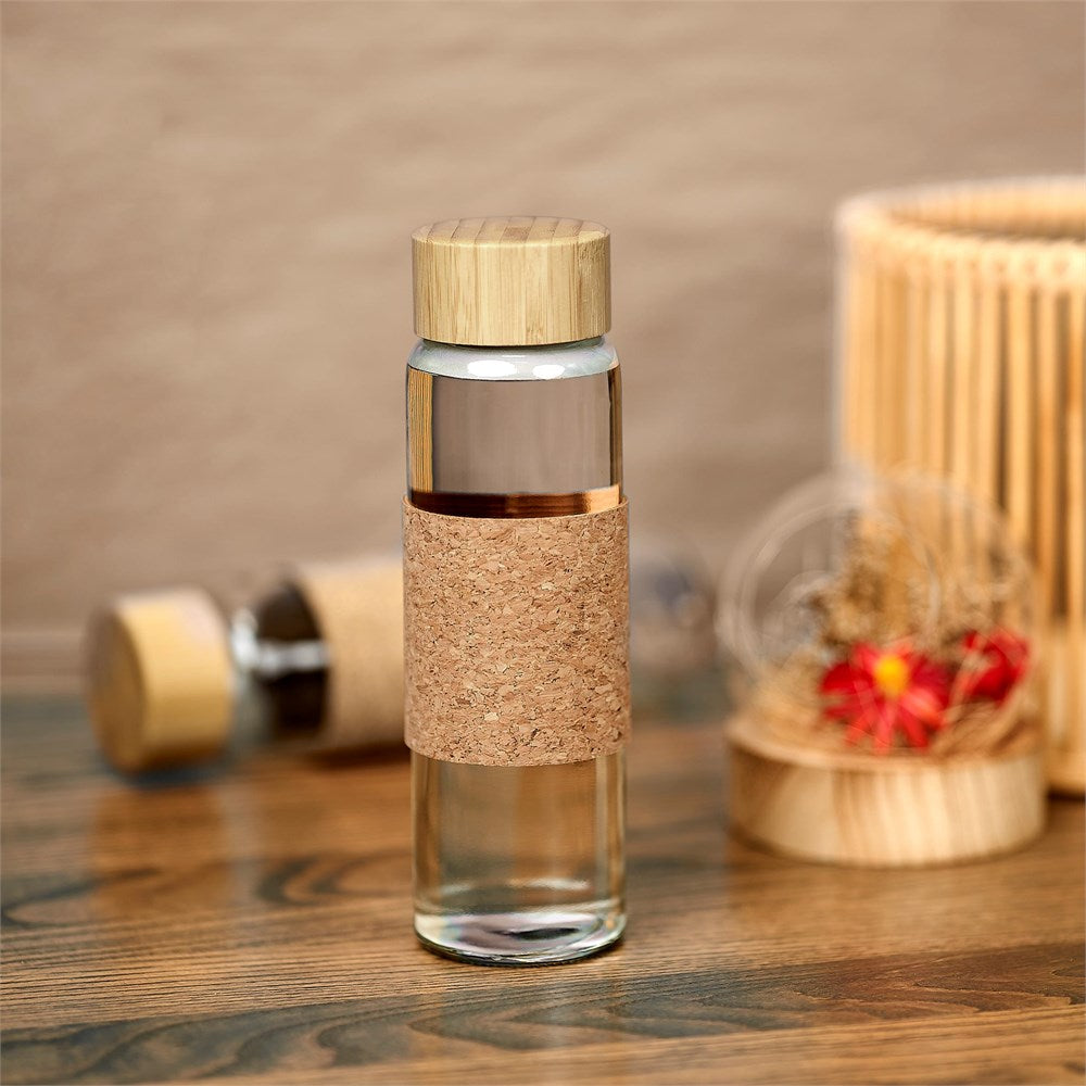 Kooshty Clear Bamboost Glass Water Bottle - 700ml Mirelle Leather and Lifestyle