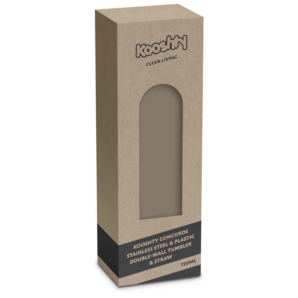 Kooshty Concorde Stainless Steel & Plastic Double-Wall Tumbler & Straw - 720ml Mirelle Leather and Lifestyle
