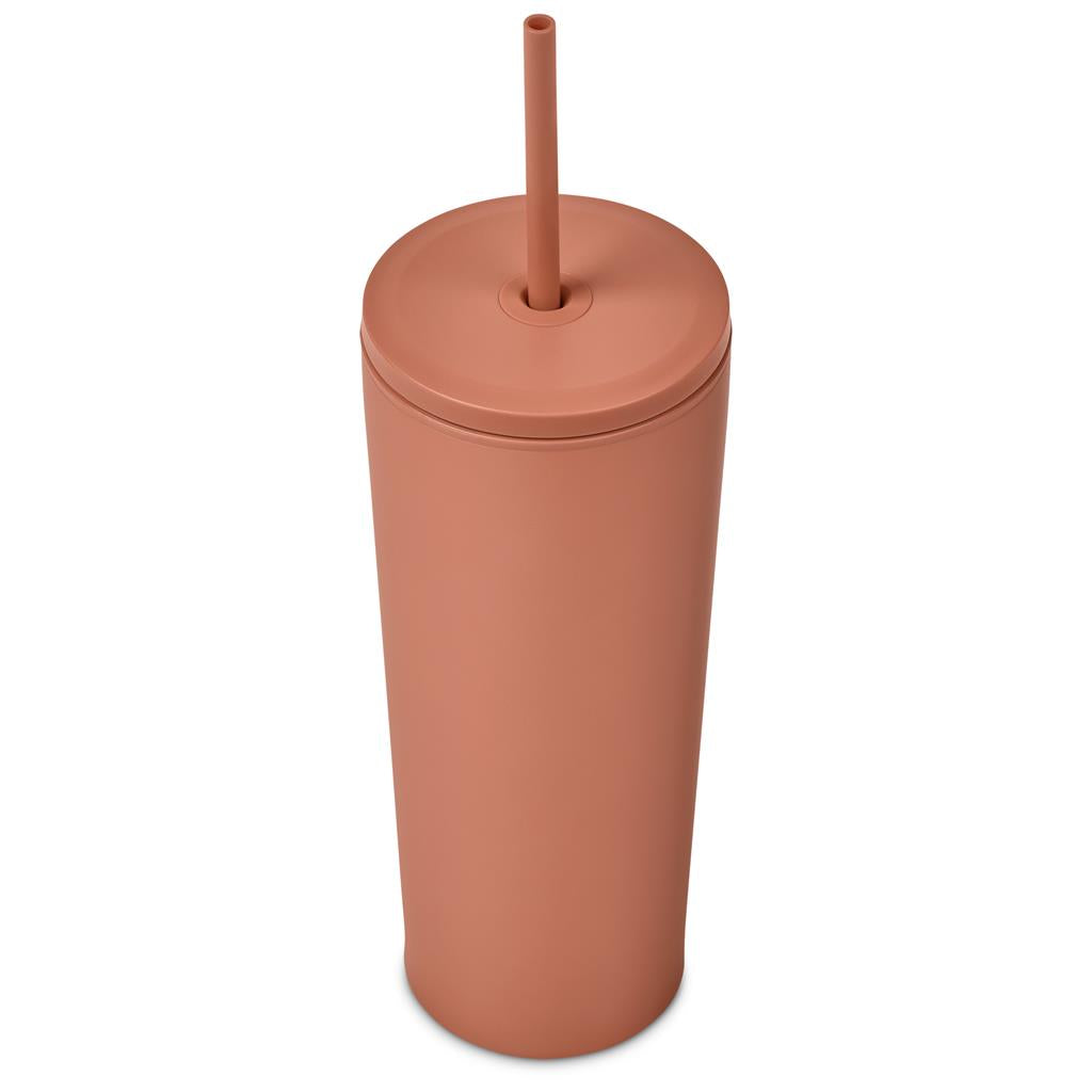 Kooshty Concorde Stainless Steel & Plastic Double-Wall Tumbler & Straw - 720ml Mirelle Leather and Lifestyle