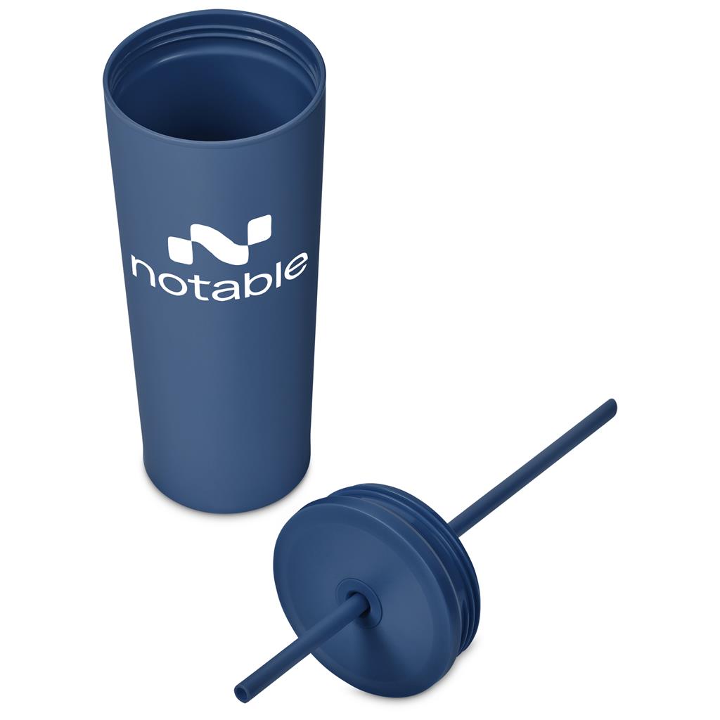 Kooshty Concorde Stainless Steel & Plastic Double-Wall Tumbler & Straw - 720ml Mirelle Leather and Lifestyle