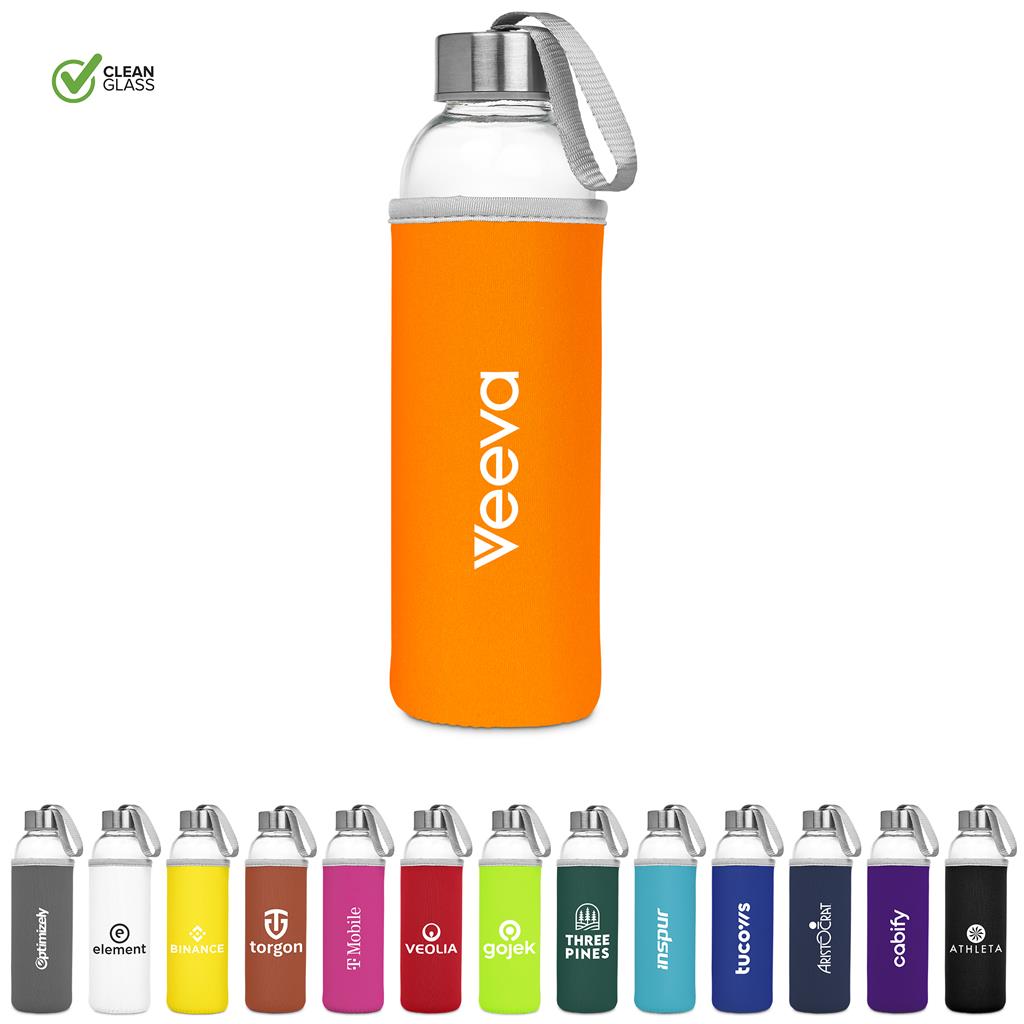 Kooshty Neo Glass Water Bottle - 500ml Mirelle Leather and Lifestyle