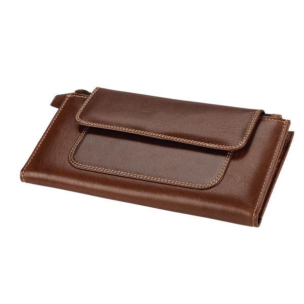 ladies-genuine-leather-purse-with-press-button-closure-brown-south-africa-mirelle-leather-and-lifestyle-1 - South Africa - Mirelle Leather and Lifestyle