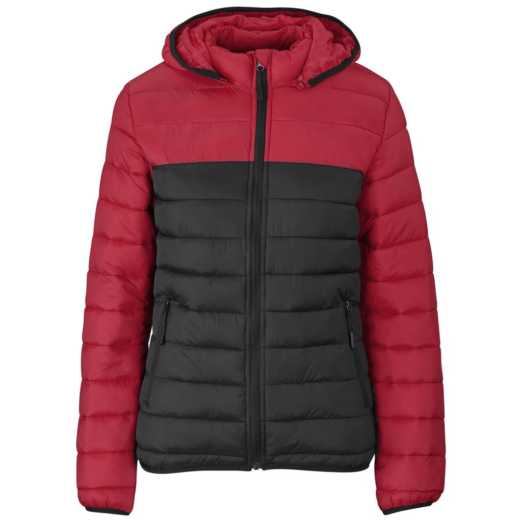 Ladies Kyoto Two-Tone Jacket - Black Red Mirelle Leather and Lifestyle