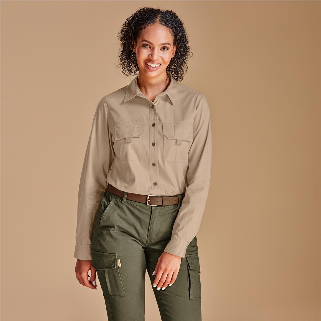 Ladies Long Sleeve Mawenzi Twill Shirt - South Africa - Mirelle Leather and Lifestyle
