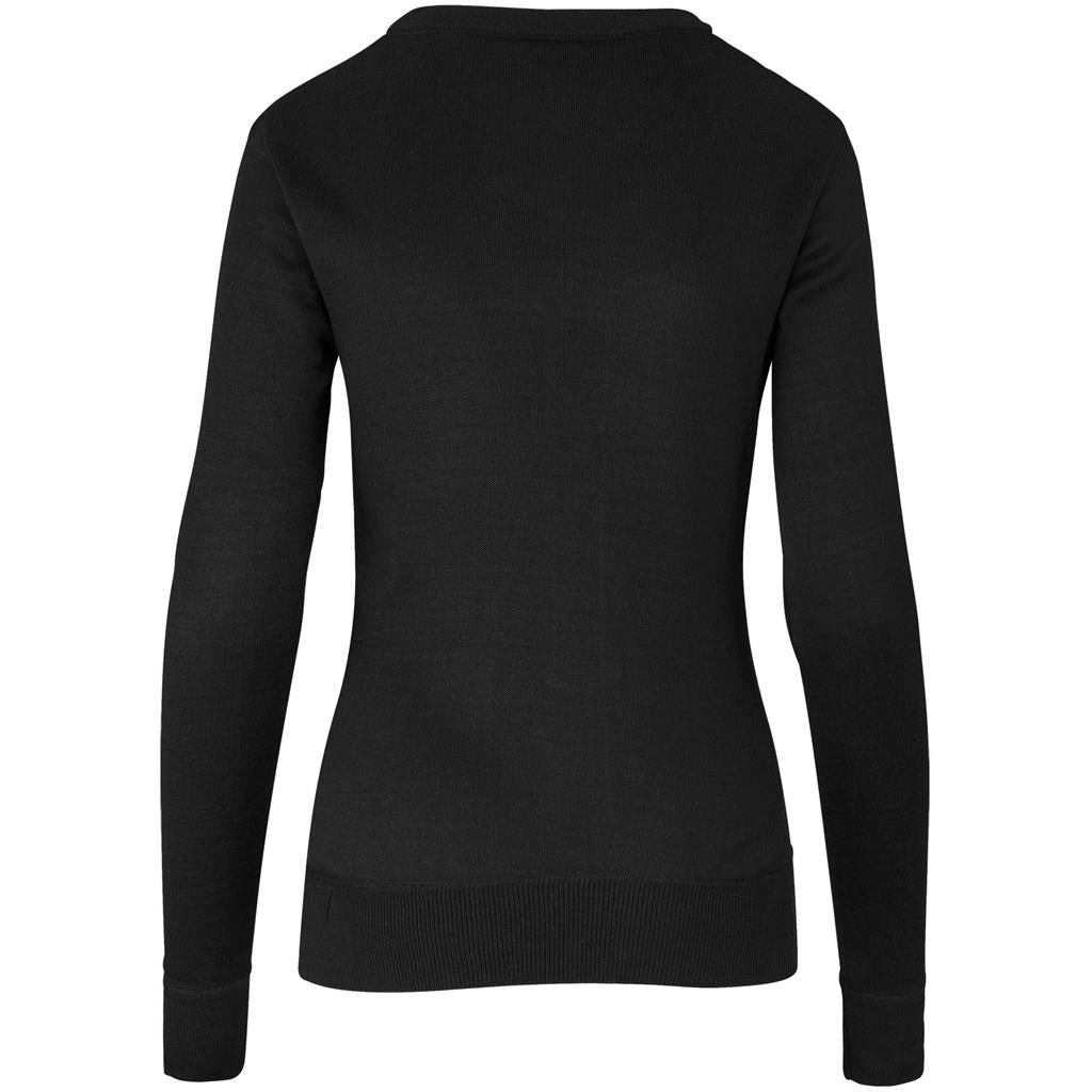 Ladies Long Sleeve Peru V-Neck Jersey - Black Mirelle Leather and Lifestyle
