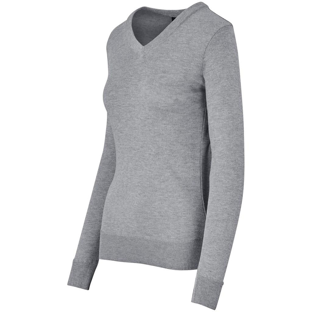 Ladies Long Sleeve Peru V-Neck Jersey - Grey Mirelle Leather and Lifestyle