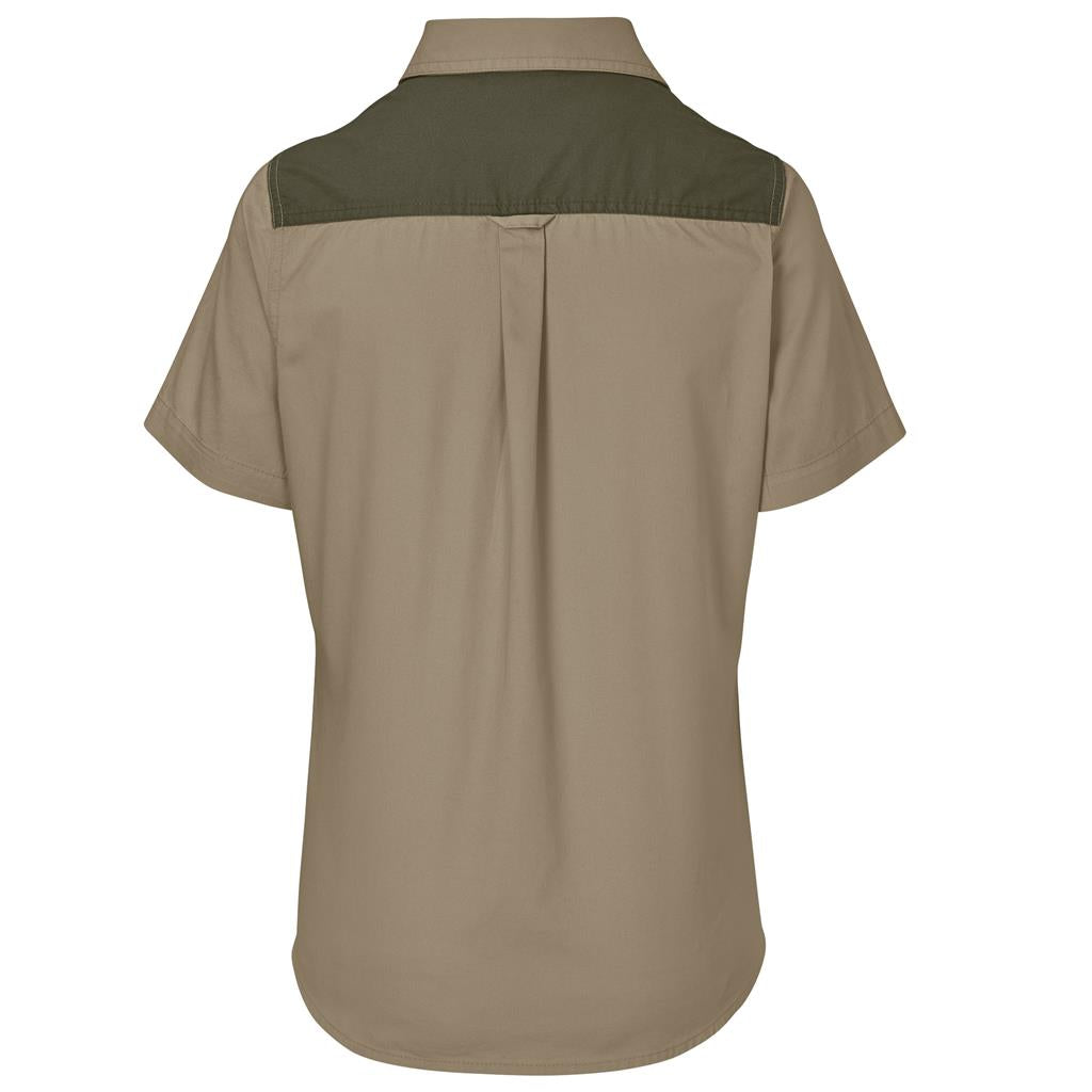 Ladies Short Sleeve Serengeti 2-Tone Bush Shirt Mirelle Leather and Lifestyle