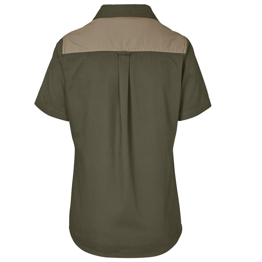 Ladies Short Sleeve Serengeti 2-Tone Bush Shirt Mirelle Leather and Lifestyle