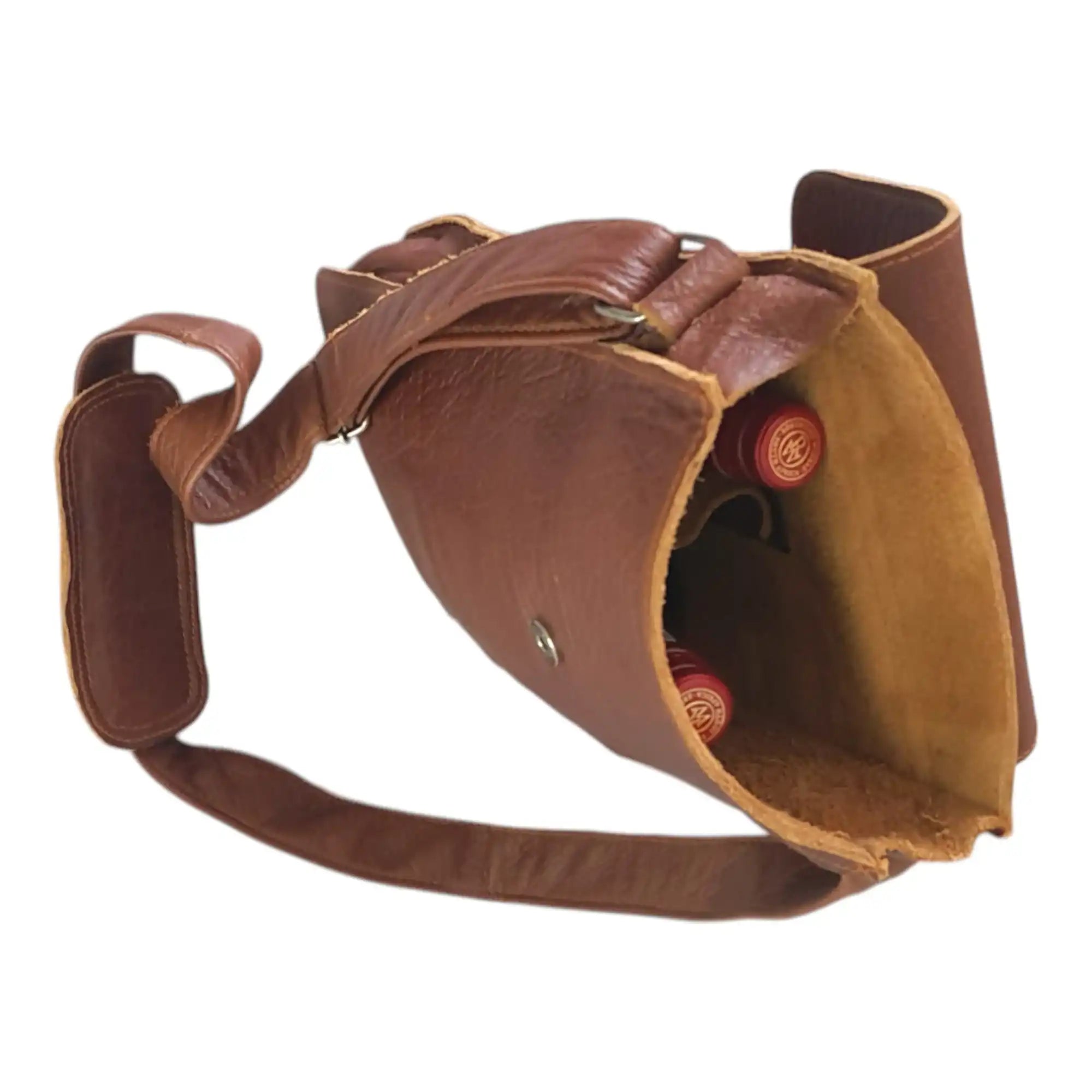 Leather 2 Bottle Sling Carrier Bag | MIRELLE ZA Food & Beverage Carriers Mirelle Leather and Lifestyle