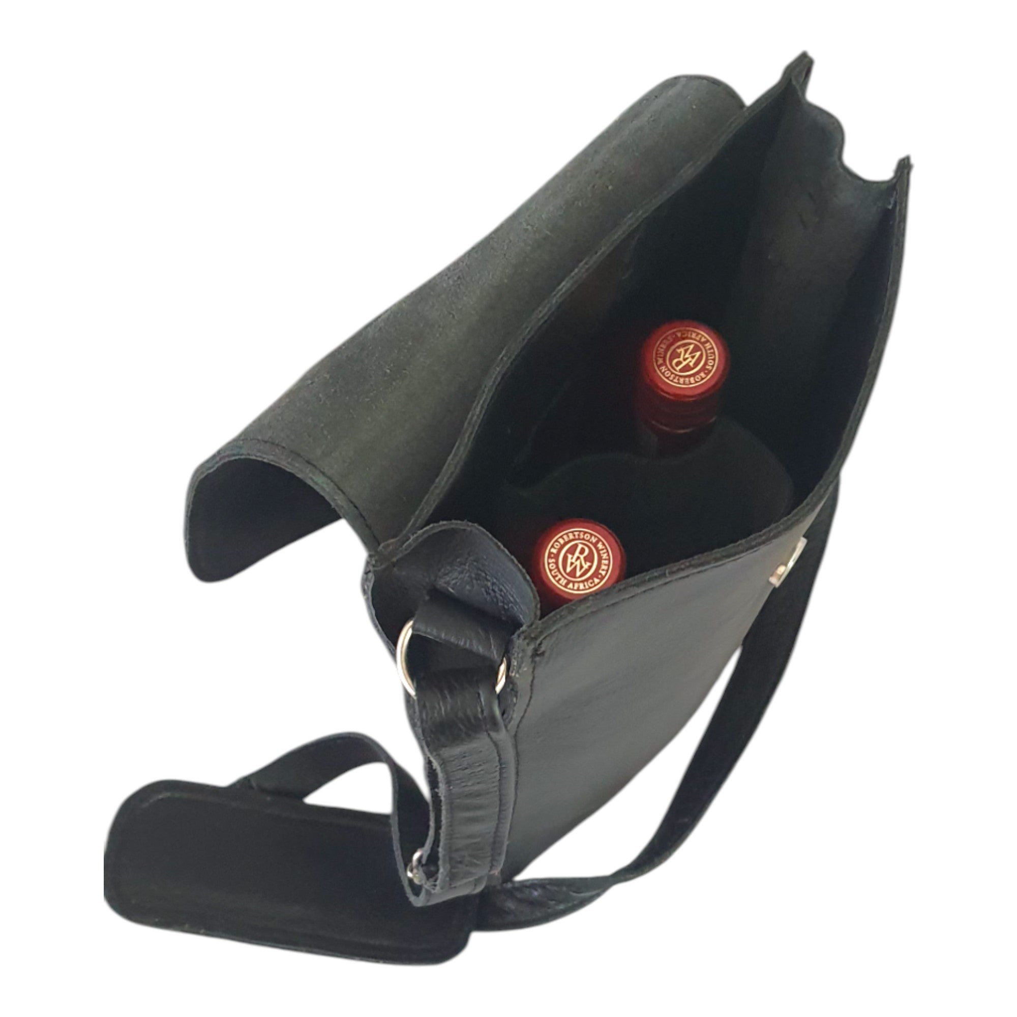 Leather 2 Bottle Sling Carrier Bag | MIRELLE ZA Food & Beverage Carriers Mirelle Leather and Lifestyle