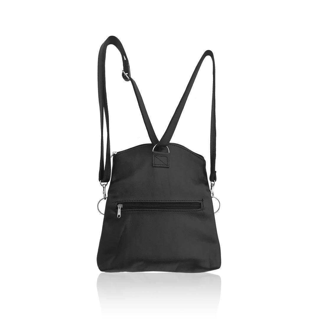 Leather 3-Way Convertible Backpack | Messenger Handbag - MIRELLE ZA Backpack Mirelle Leather and Lifestyle