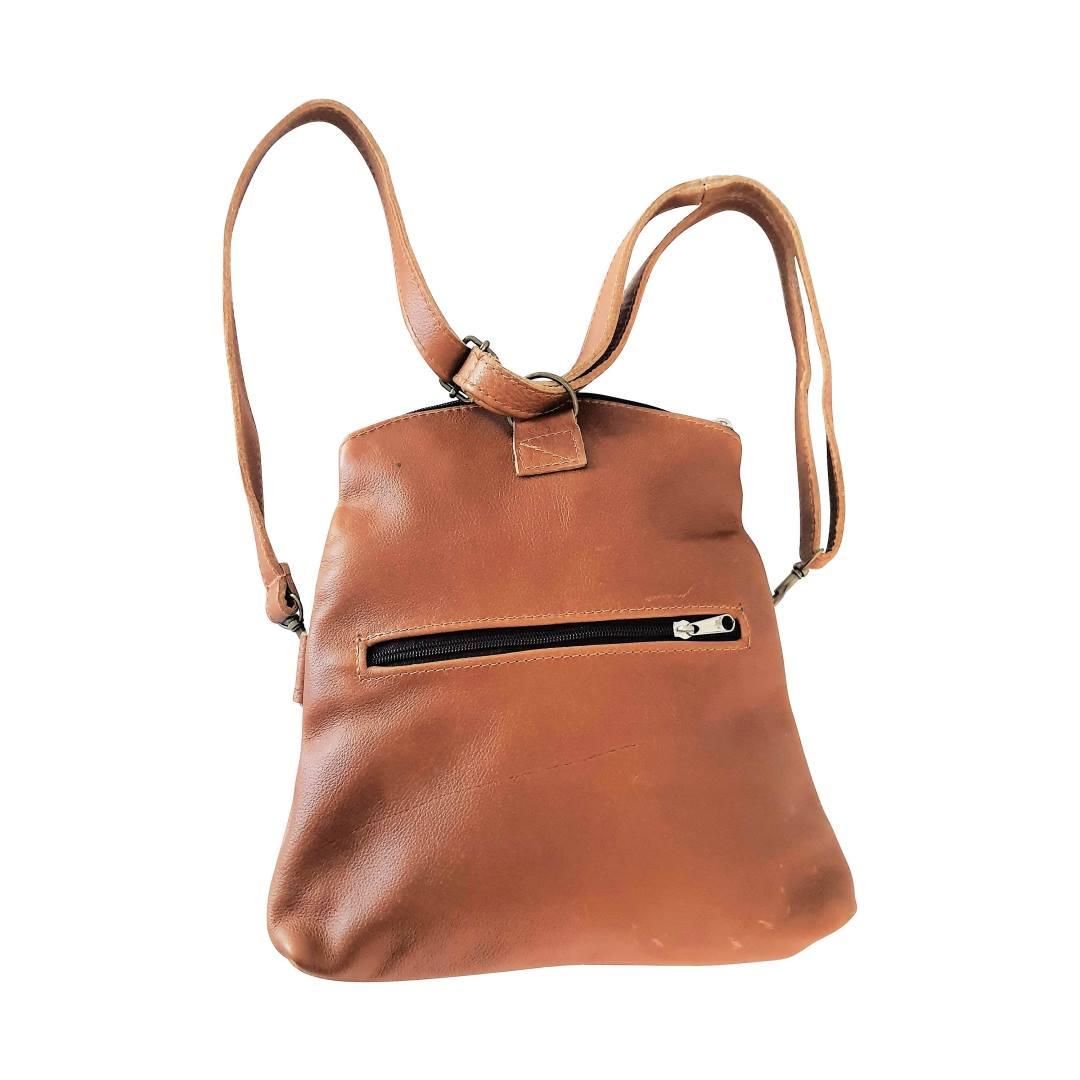Leather 3-Way Convertible Backpack | Messenger Handbag - MIRELLE ZA Backpack Mirelle Leather and Lifestyle