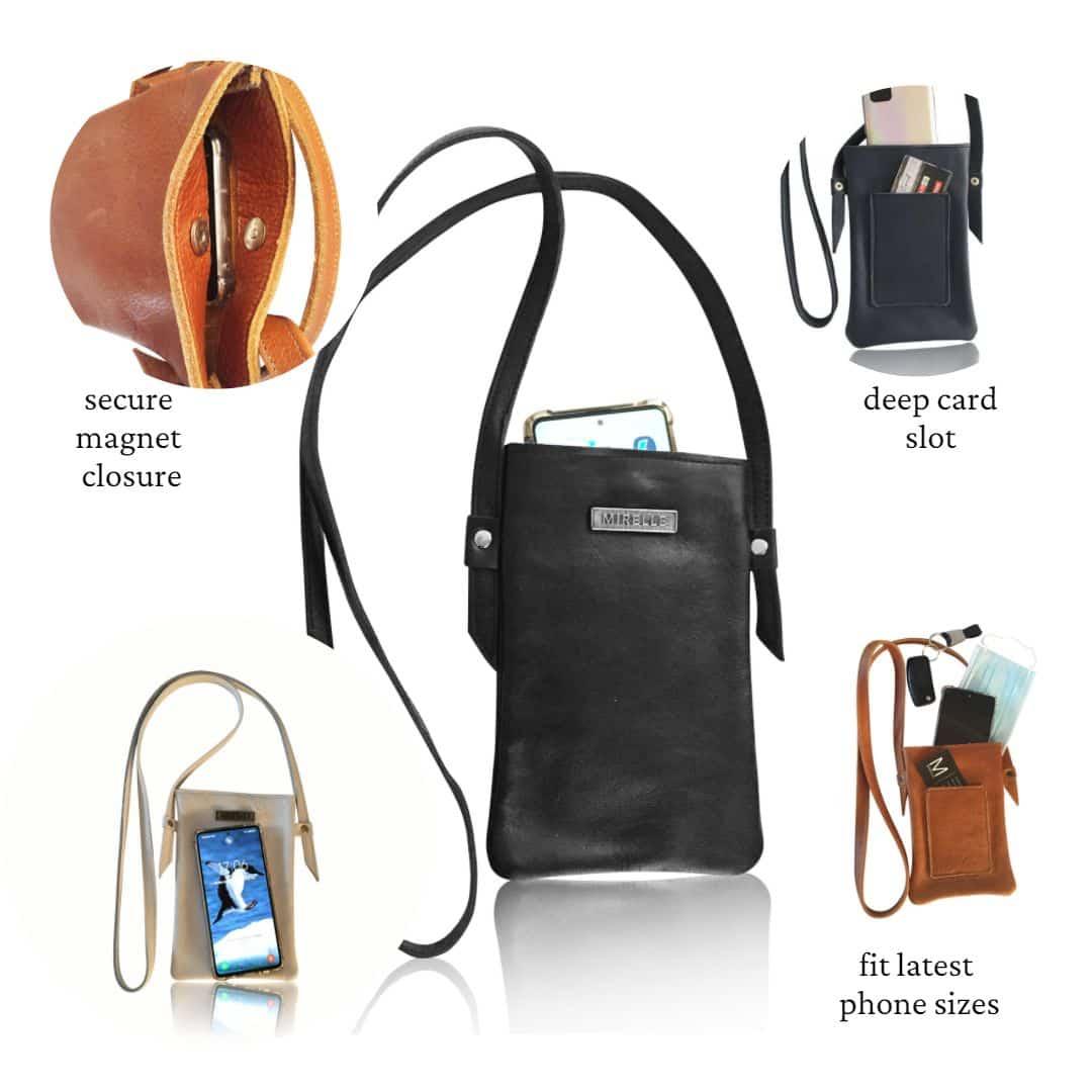 Leather Cellphone Crossbody Sling Handbag for Ladies | MIRELLE ZA Crossbody Handbag Mirelle Leather and Lifestyle