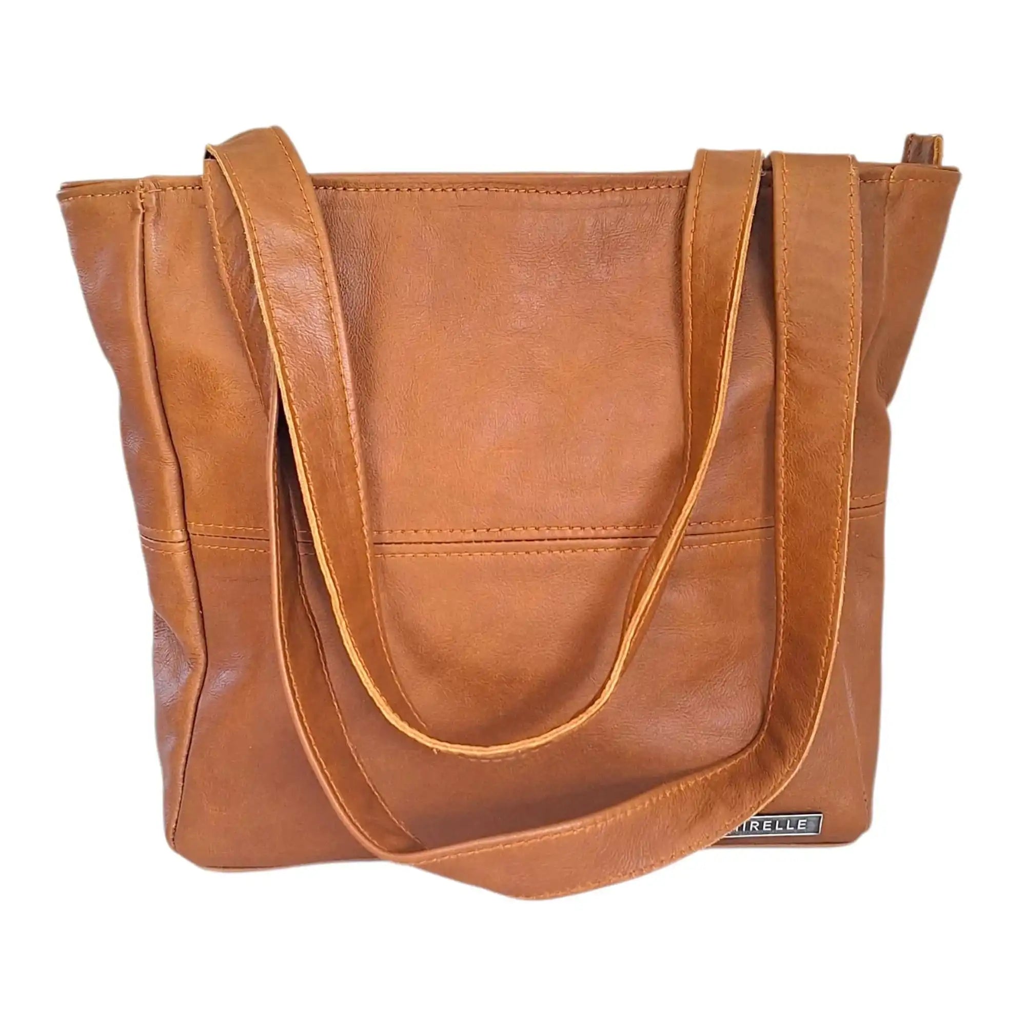 Leather Shopper Handbag With Outside Zipped Pocket - Medium | MIRELLE ZA Shopper Handbag Mirelle Leather and Lifestyle