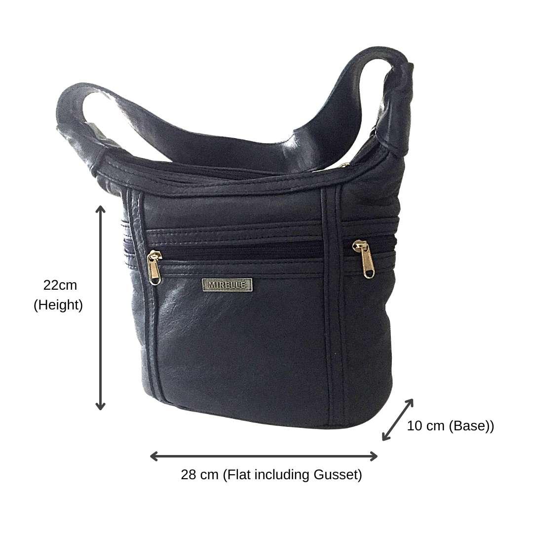 Leather Shoulder Handbag - Two Compartments | MIRELLE ZA Shoulder Handbag Mirelle Leather and Lifestyle